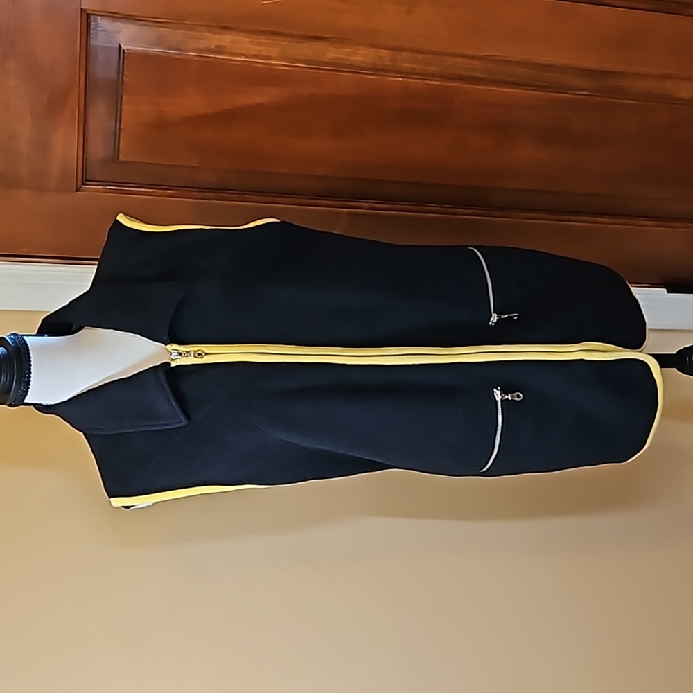 SPIEGEL VEST ZIP-UP S BLACK YELLOW 100% POLYESTER